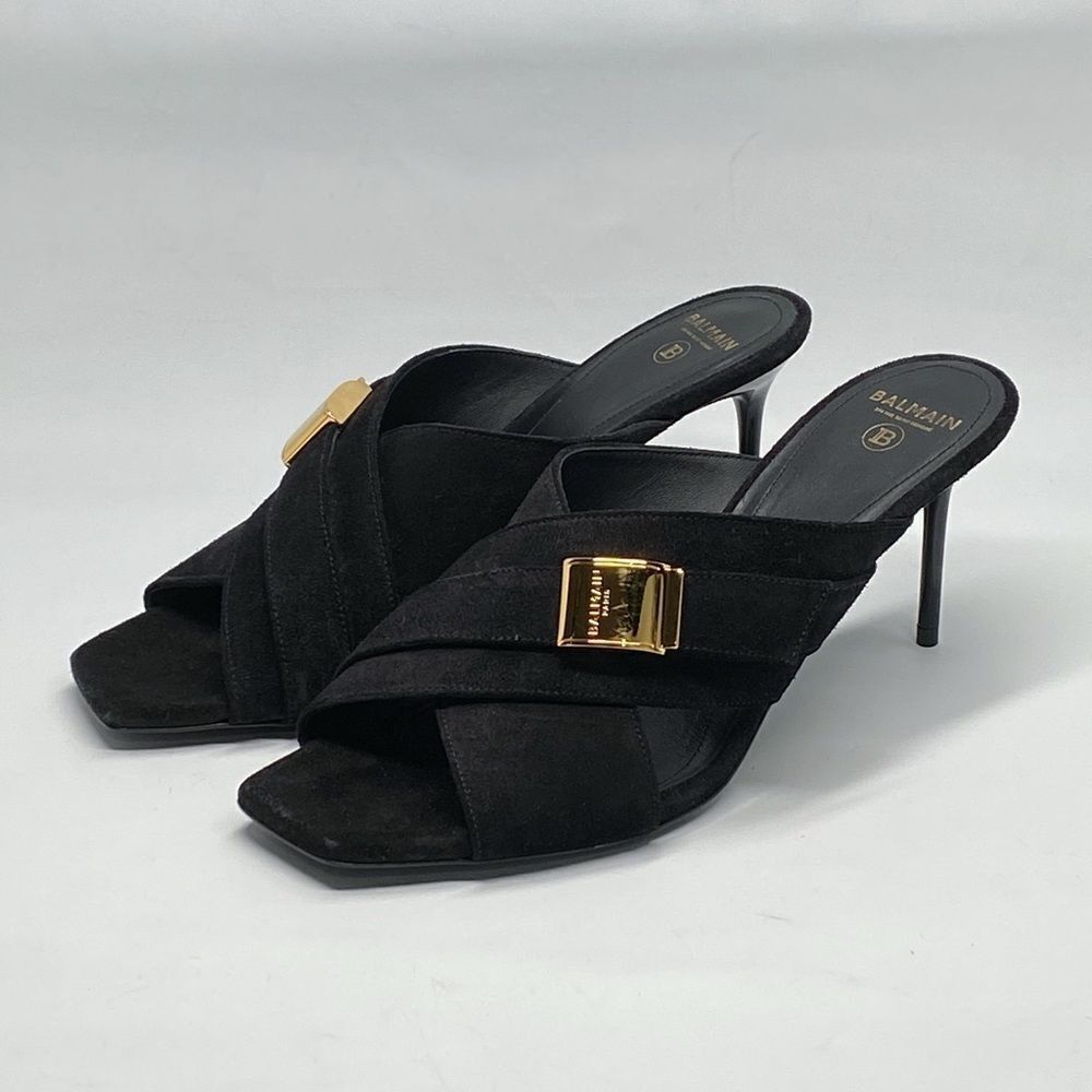 Balmain Uma Mules In Suede Leather size 37.5 - Picture 5 of 15